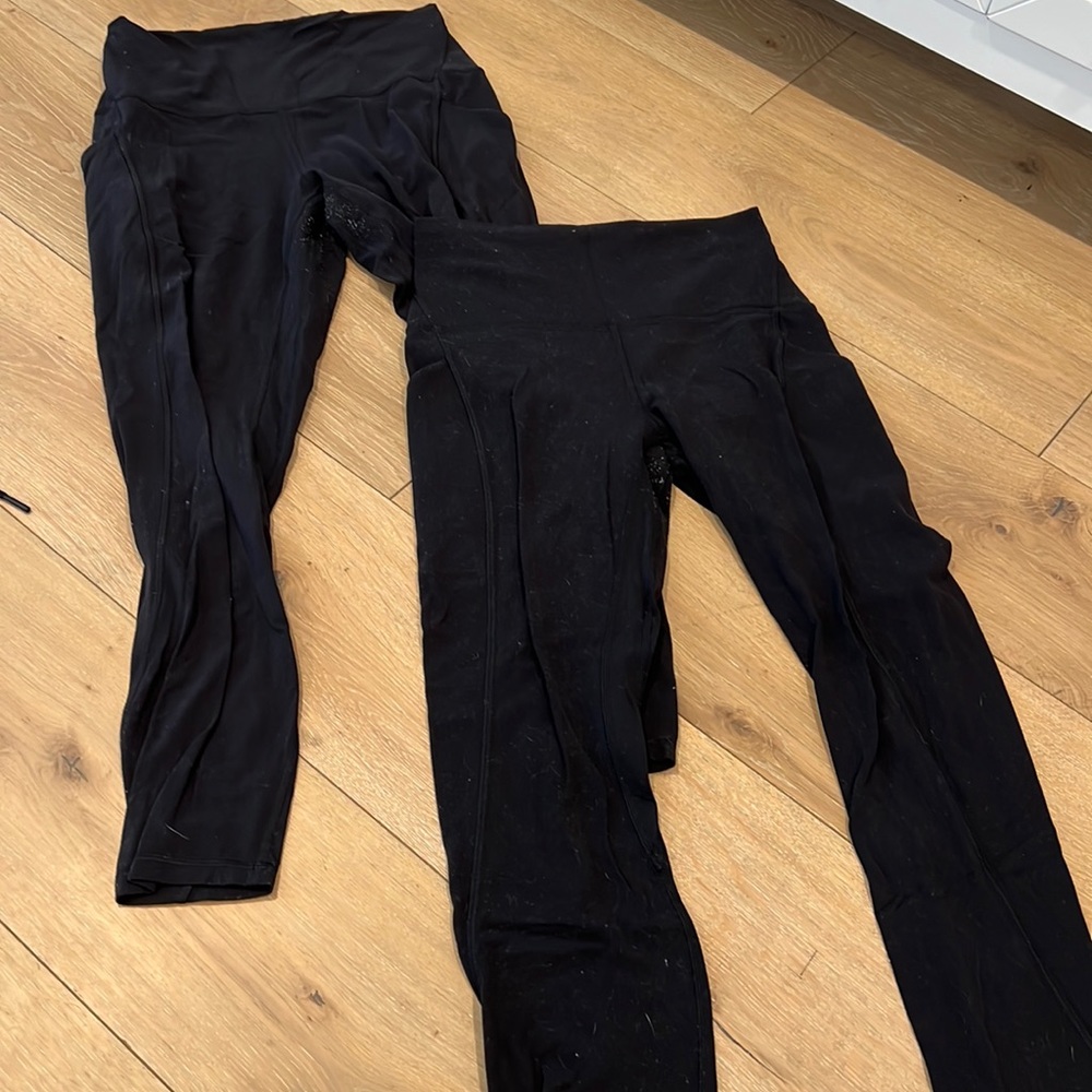 Two pairs of Lululemon Align Leggings (peeling)